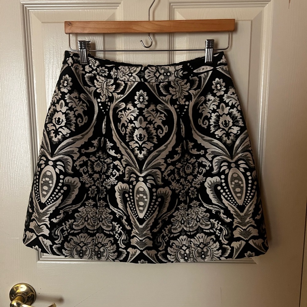 Alice + Olivia Black and White Embellished Mini Skirt